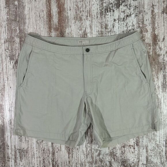 Men’s Onia Calder 7.5 swim trunks shorts mesh lining stone size 40 EUC - Picture 1 of 11